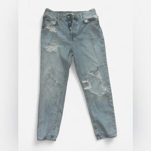 Forever 21 Blue Boyfriend Jeans Distressed Vintage Look